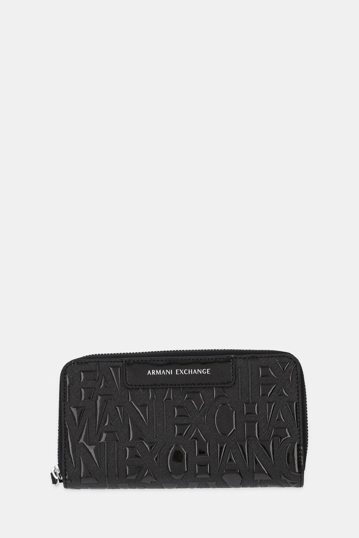 Novčanik Armani Exchange imitacija zrnate kože crna XW001606.AF17290.NOS