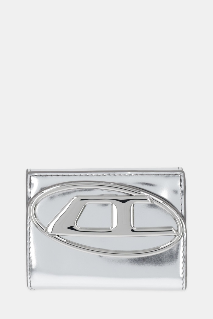 Diesel portfel skórzany 1DR 1DR TRI FOLD COIN XS II skóra licowa srebrny X09887.PS202