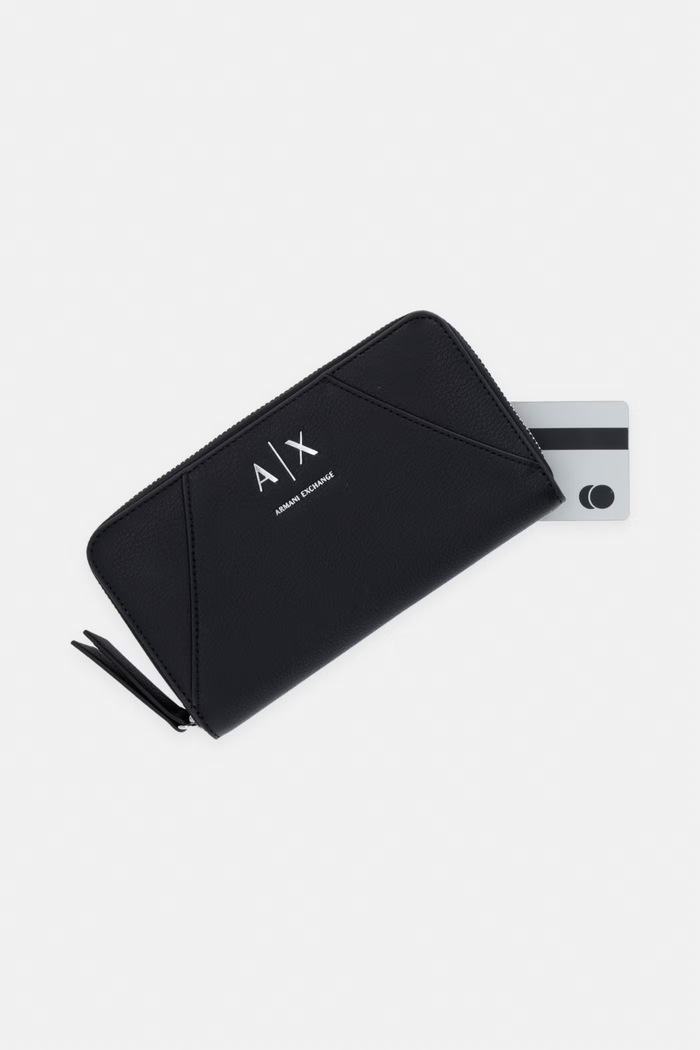 Armani Exchange denarnica ženska iz umetnega usnja črna XW000359.AF26569.NOS