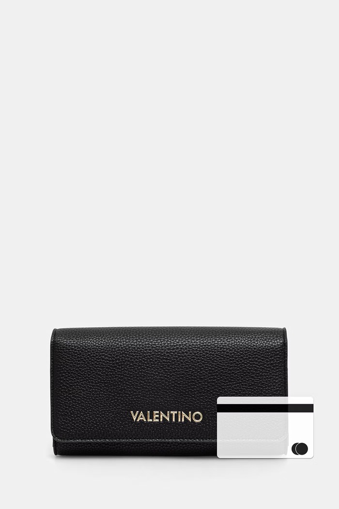 Valentino Bags portfel damski z imitacji skóry BRIXTON VPS7LX113 czarny