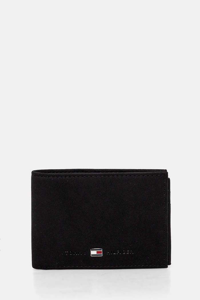 Tommy Hilfiger - Δερμάτινο πορτοφόλι Johnson Mini μαύρο AM0AM00662