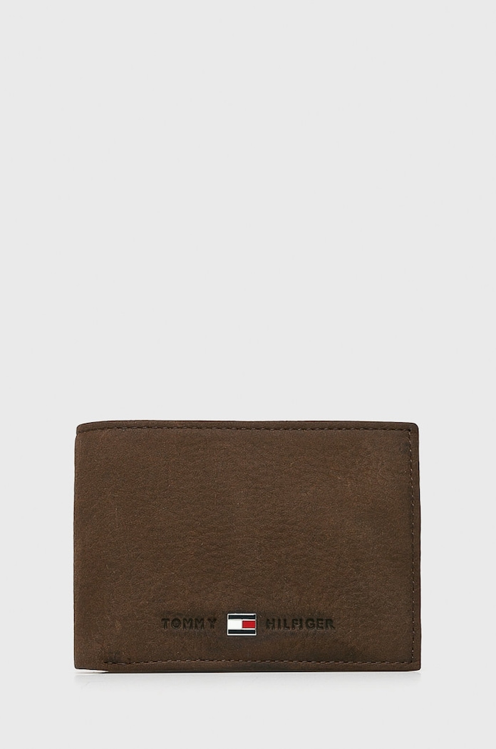 Tommy Hilfiger - Portfel skórzany Johnson Mini AM0AM00662 brązowy AM0AM00662