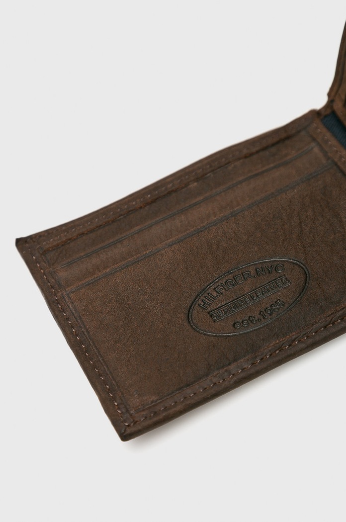 Akcesoria Tommy Hilfiger - Portfel skórzany Johnson Mini AM0AM00662 AM0AM00662 brązowy