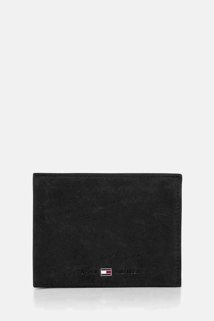 Tommy Hilfiger - Bőr pénztárca Johnson fekete AM0AM00665