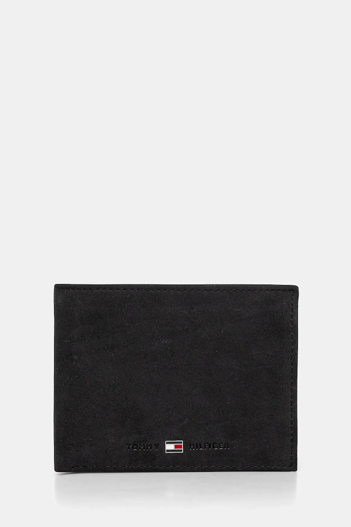 Tommy Hilfiger - Bőr pénztárca Johnson fekete AM0AM00665