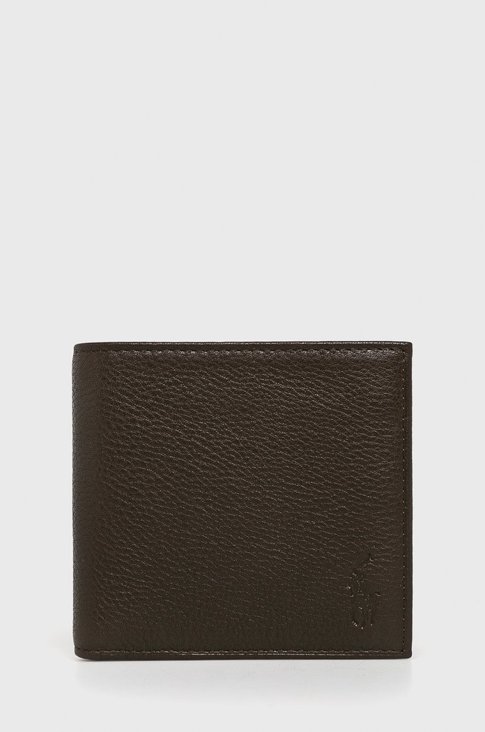 Kožená peněženka Polo Ralph Lauren hnědá 405526127001