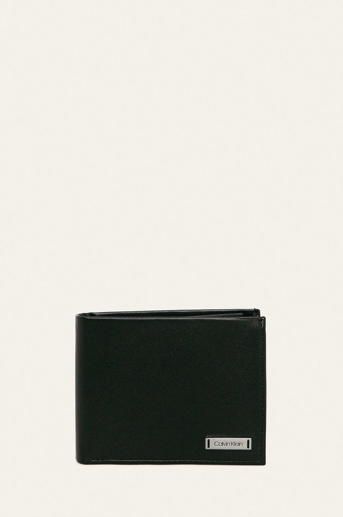 Calvin Klein - Kožená peňaženka čierna K50K504303