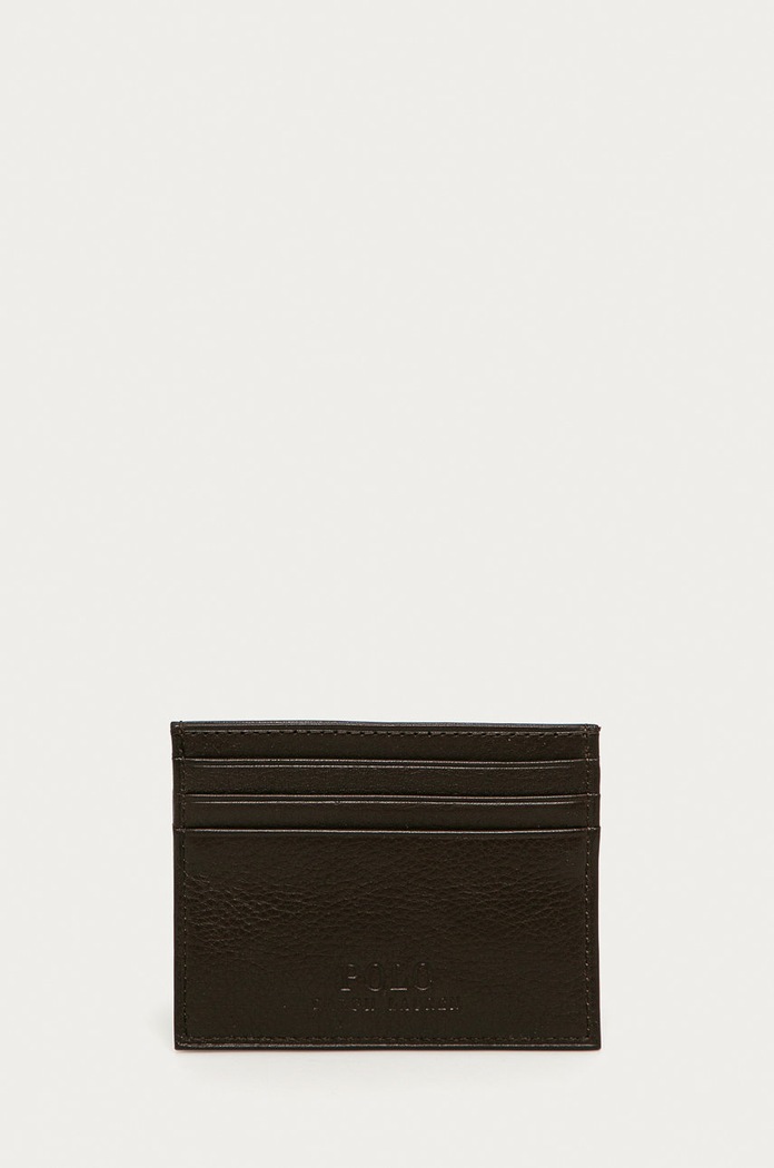 Polo Ralph Lauren - Δερμάτινο πορτοφόλι λείο δέρμα καφέ 405526231006