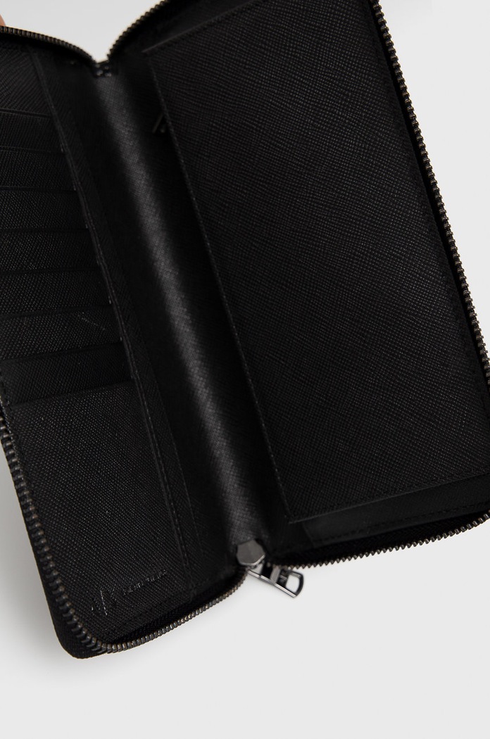 Armani Exchange - Portofel de piele negru 958055.CC223.NOS