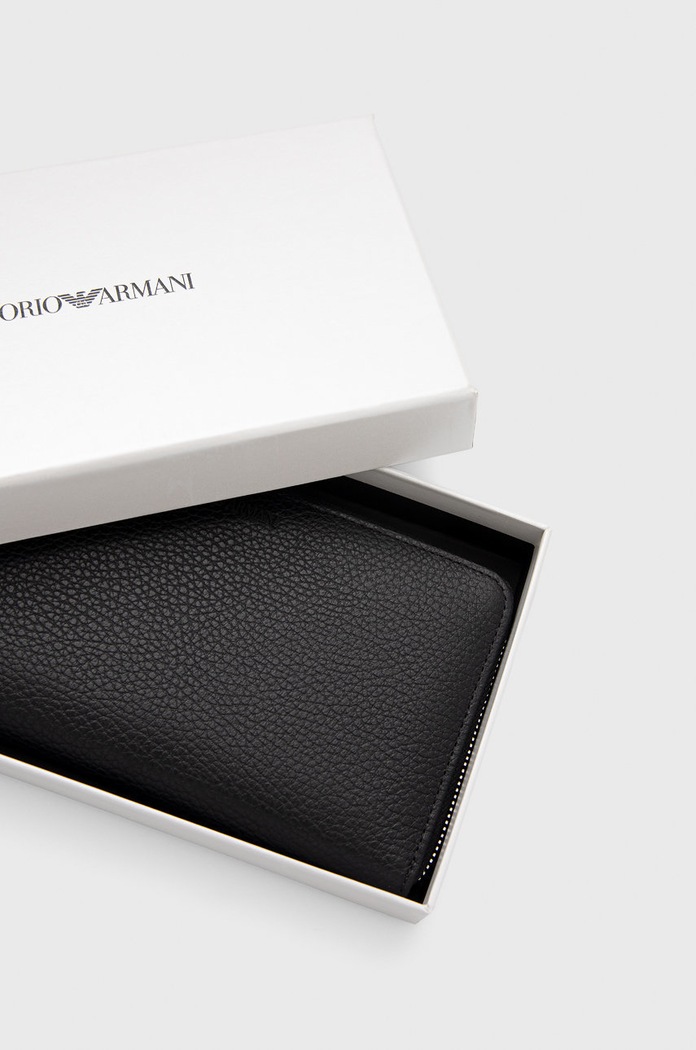 Kožená peněženka Emporio Armani černá Y4R169.Y068E.NOS