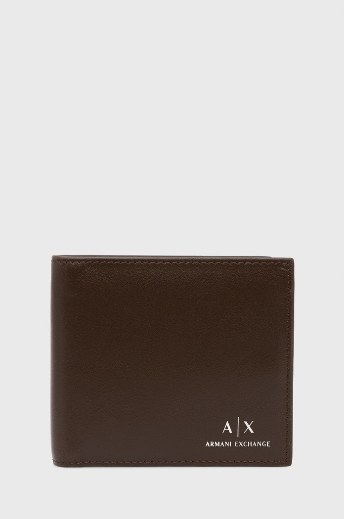 Armani Exchange portfel skórzany skóra licowa brązowy 958098.CC845.NOS