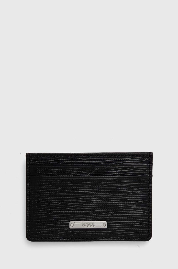 Usnjen etui za kartice BOSS etui za kartice črna 50470473