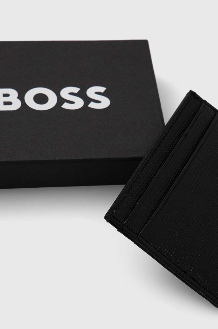 Dodatki Usnjen etui za kartice BOSS 50470473 črna
