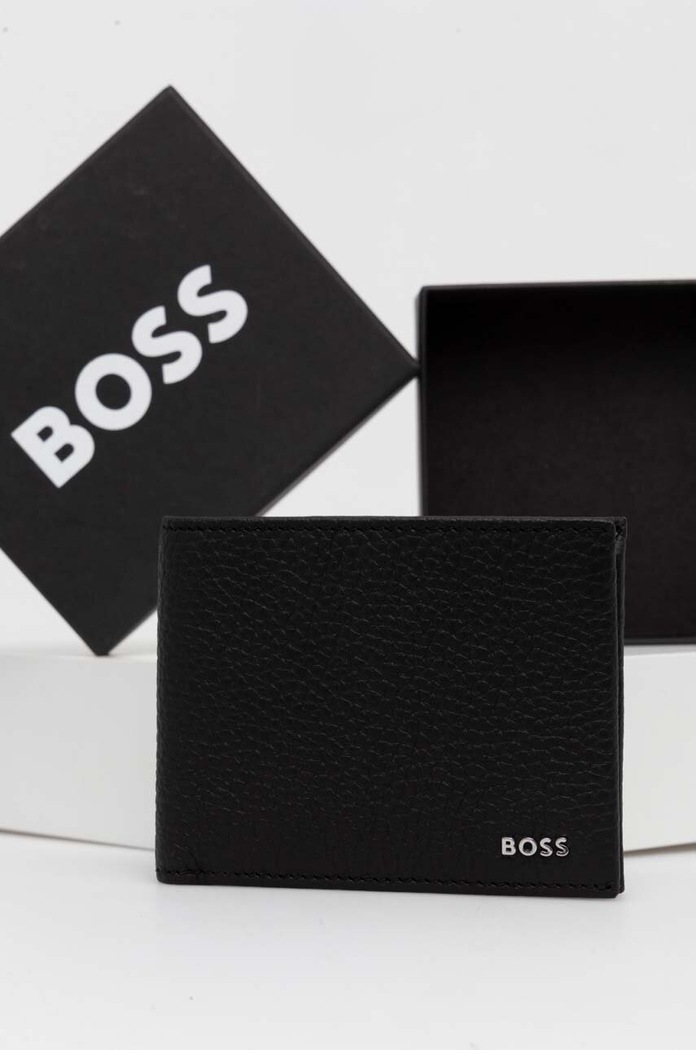 Δερμάτινο πορτοφόλι BOSS 50474416 μαύρο