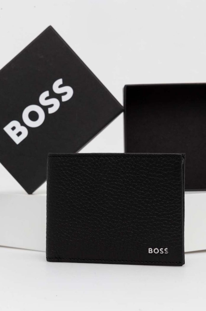Δερμάτινο πορτοφόλι BOSS 50474416 μαύρο