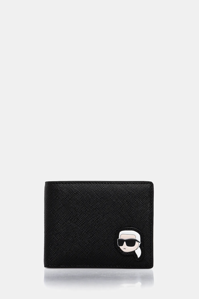 Novčanik Karl Lagerfeld K/IKON imitacija zrnate kože crna A1M32020