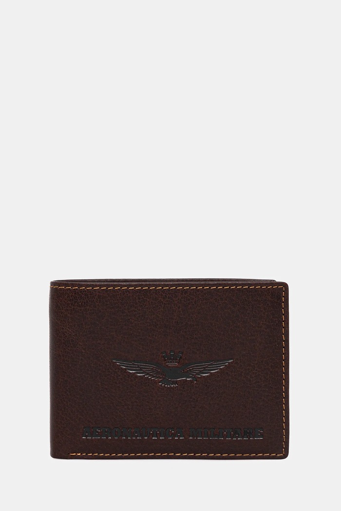 Aeronautica Militare portofel de piele uni maro AM241