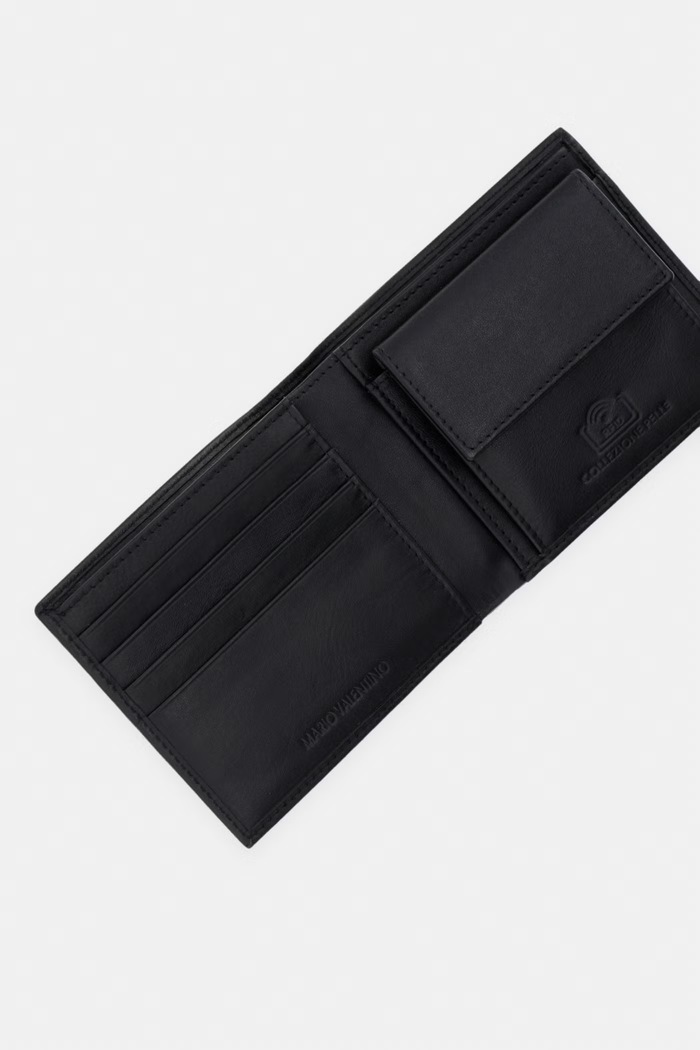 Accesorii Valentino Bags portofel pentru bărbați din piele MANDRIN VPP8UD13 negru