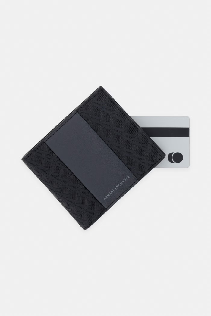 Armani Exchange портфейл мъжки от имитация на кожа черен XM000167.AF26691.NOS