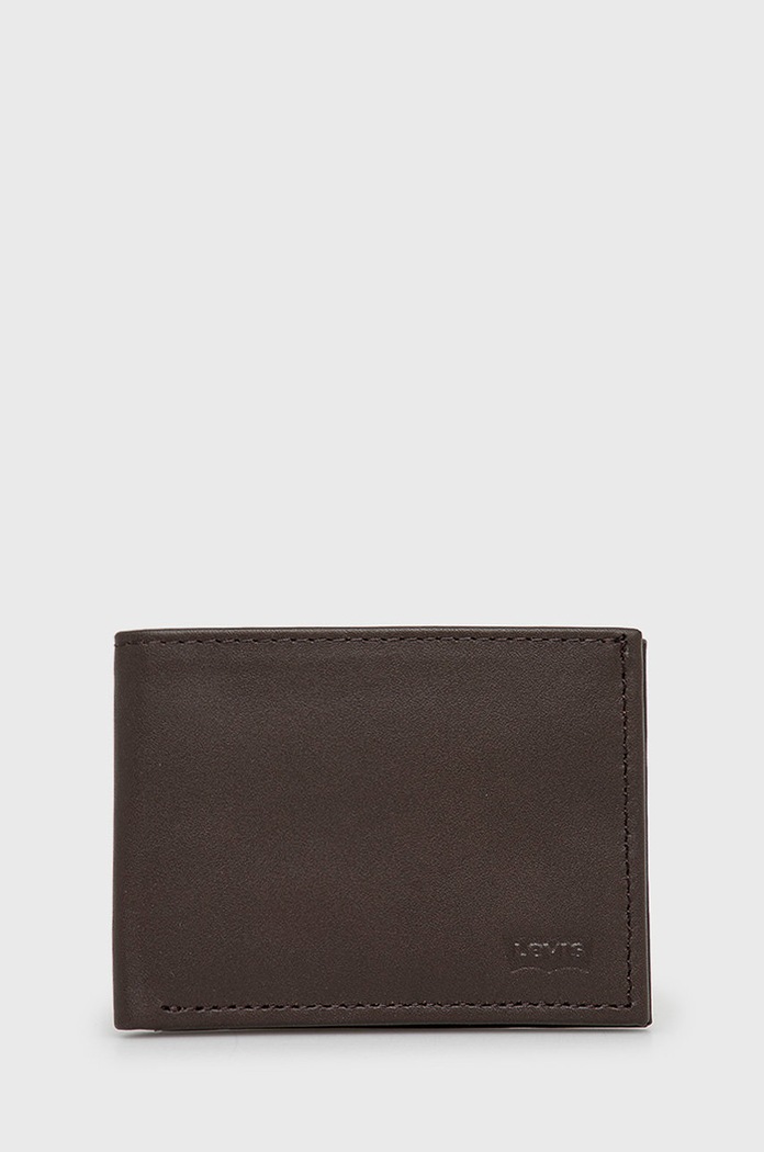 Кожен портфейл Levi's гладка кожа кафяв D5489.0001