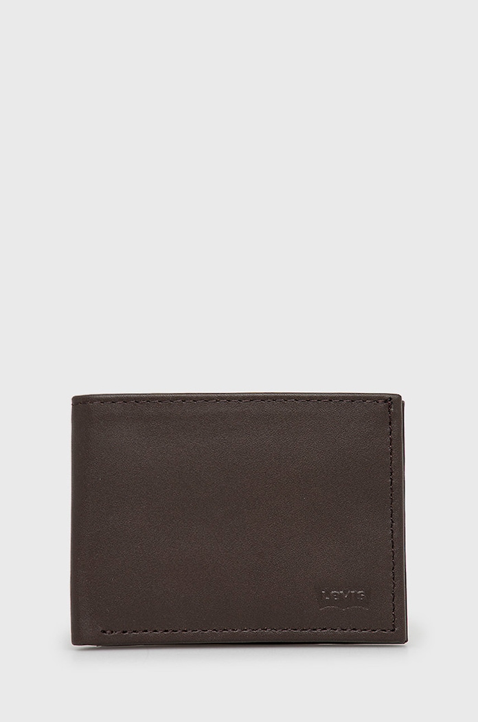 Кожен портфейл Levi's гладка кожа кафяв D5489.0001
