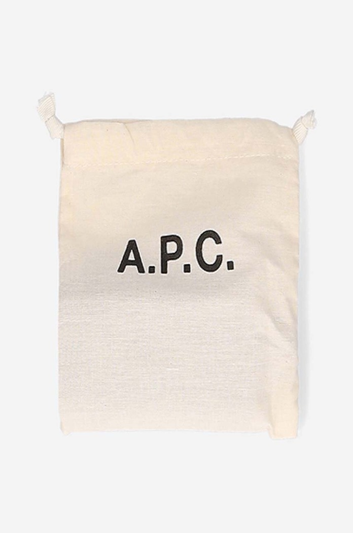 Kožené pouzdro na karty A.P.C. Porte-cartes Demi-lune PXAWV-F63270 BLACK PXAWV.F63270 černá
