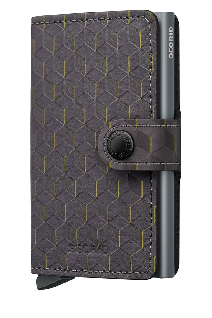 Secrid portofel OPTICAL cu modele gri MOP.BLACK.TITANIUM