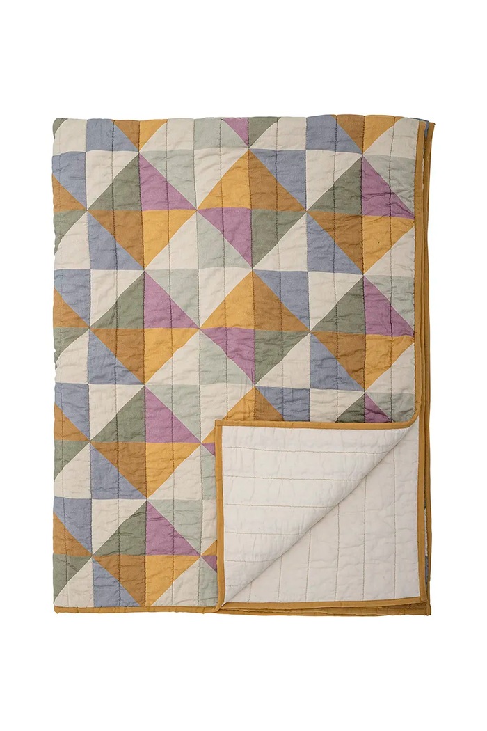 Bloomingville cuvertură de pat din bumbac Crewe 150 x 125 cm galben 82062137