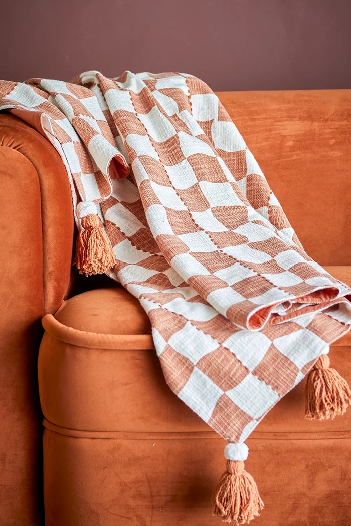 Bloomingville copriletto in cotone Chola 150 x 130 cm 82066527 multicolore