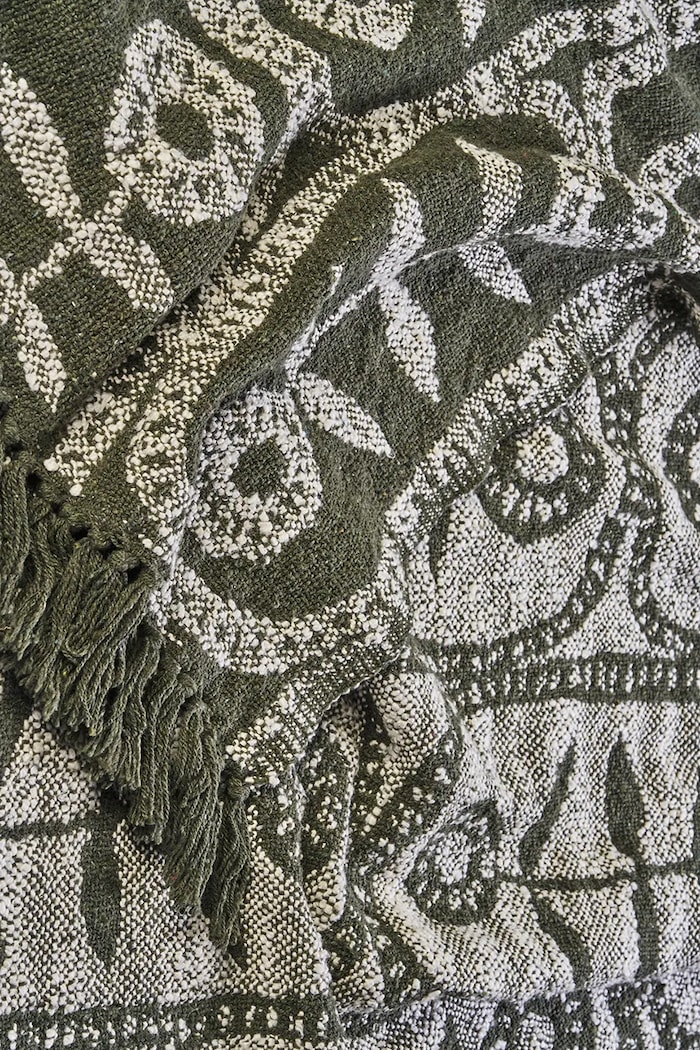 Madam Stoltz cuvertură de pat din bumbac 125 x 175 cm verde JOTH1345B