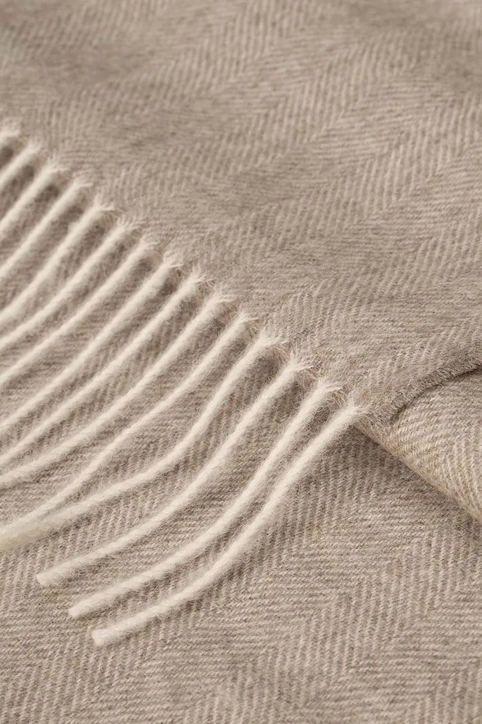 Deka z vlny alpaky My Alpaca Fishbone 150 x 200 cm THPPER150200FISHBONEBE bílá AA00