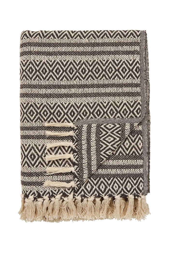 House Nordic plaid con cotone Adana 130 x 180 cm marrone 3960928