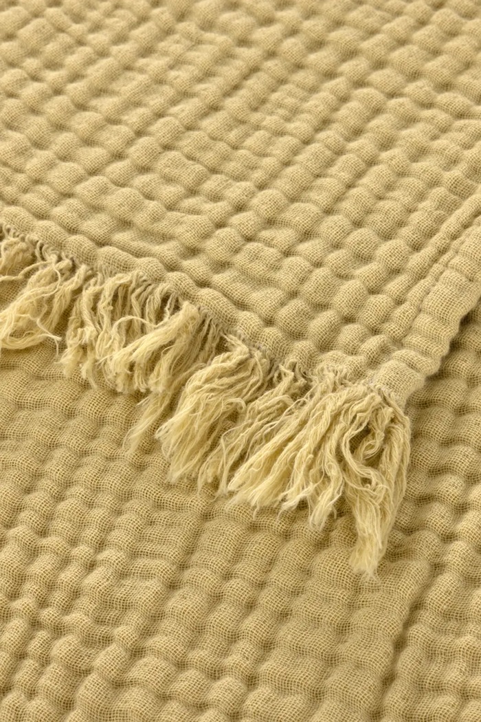 Olivier Desforges narzuta bawełniana CYCLADES Sesame 130 x 170 cm 1063353 żółty AA00