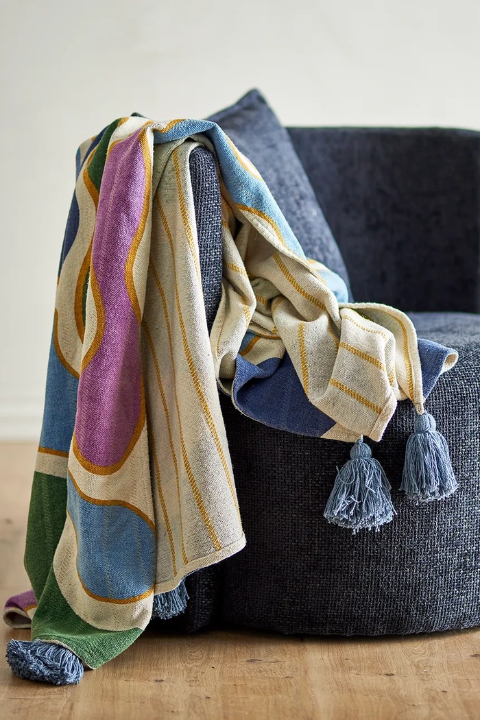 Narzuta z bawełną 160 x 130 cm Bloomingville 82063478 multicolor
