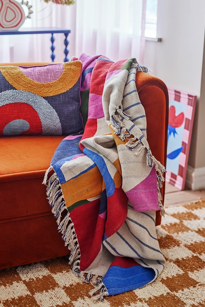 Narzuta z bawełną 160 x 130 cm Bloomingville multicolor 82063404