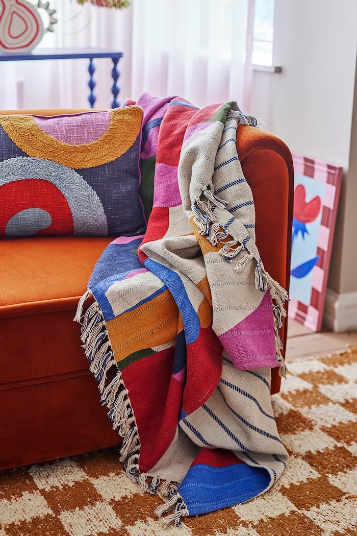 Narzuta z bawełną 160 x 130 cm Bloomingville multicolor 82063404