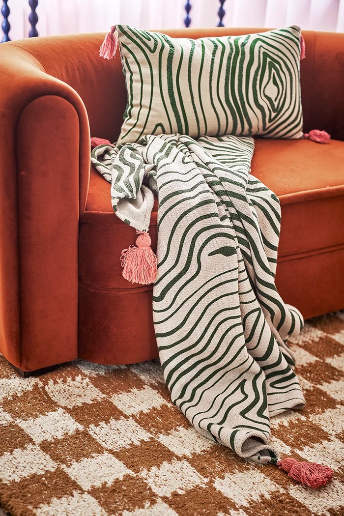 Narzuta z bawełną 160 x 130 cm Bloomingville 82063447 multicolor