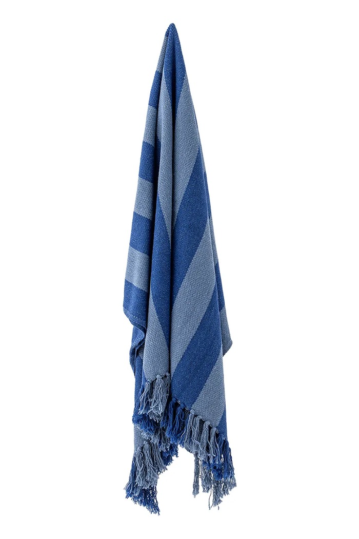 Bloomingville Narzuta z bawełną 160 x 130 cm 82063497 niebieski AA00