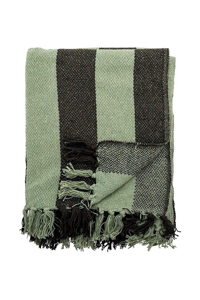 Bloomingville Narzuta z bawełną 160 x 130 cm zielony 82063496