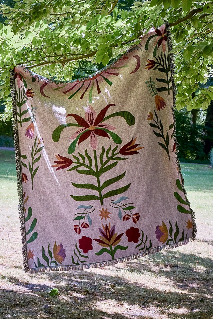 Narzuta z bawełną 160 x 130 cm Bloomingville 82073177 multicolor