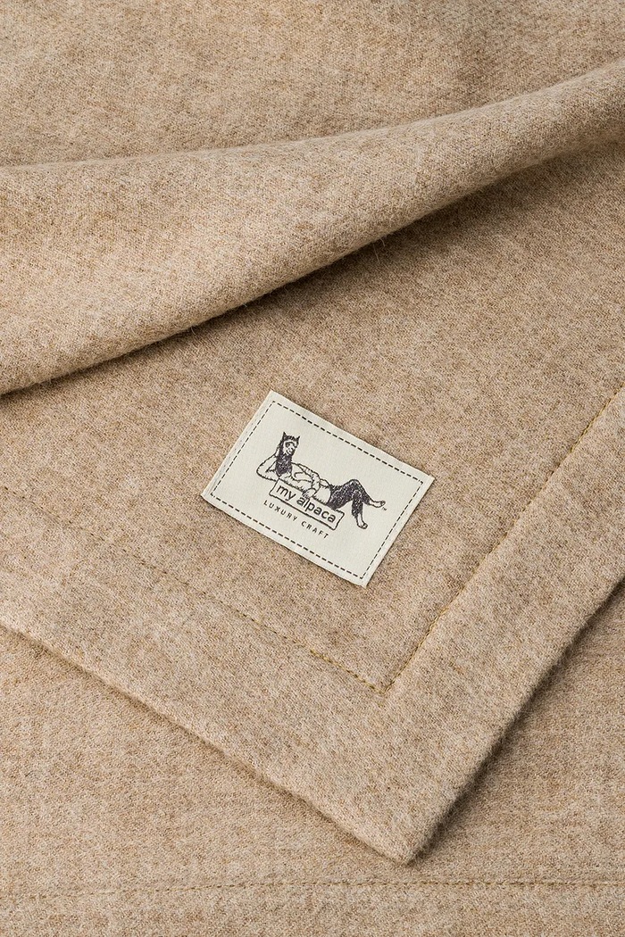 My Alpaca koc z wełny baby alpaka WGTPHMPER80100BEIGE beżowy AA00