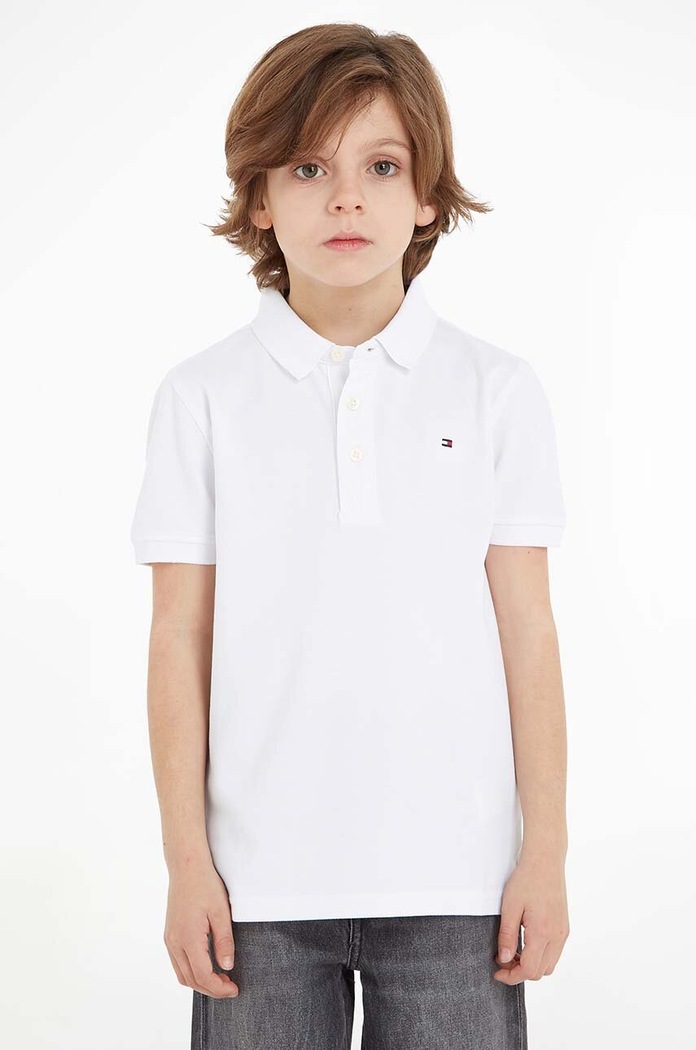 Tommy Hilfiger - Detské polo tričko 74-176 cm s elastanom biela KB0KB03975