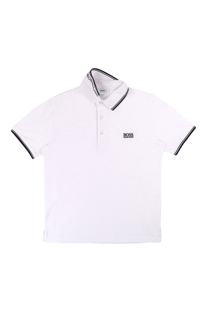Boss - Dětské polo tričko 104-110 cm s límečkem bílá J25P17