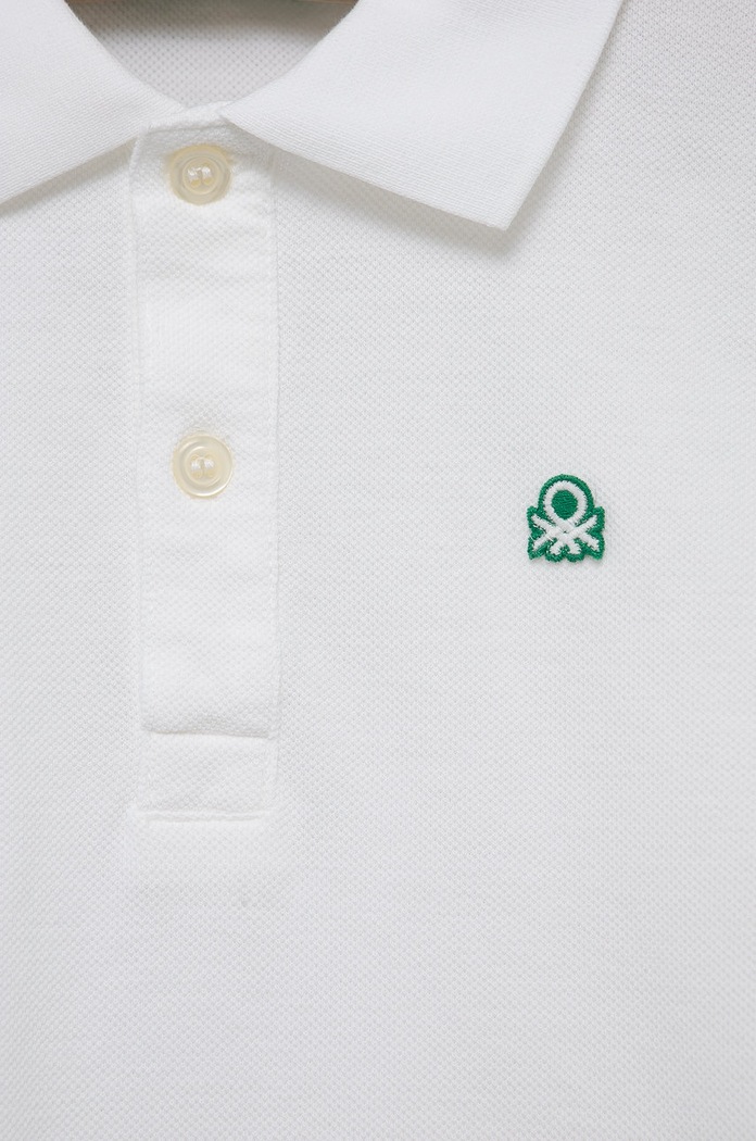 Dječaci Dječja pamučna majica dugih rukava United Colors of Benetton 3089G3009.P.NOS bijela