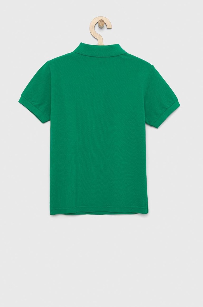 Παιδικά βαμβακερά μπλουζάκια πόλο United Colors of Benetton 3089C300Q.G.NOS πράσινο AA00