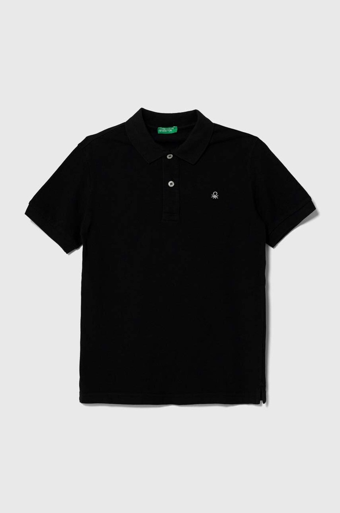 Detská bavlenná polokošeľa United Colors of Benetton bavlna čierna 3089C300Q.G.NOS.9BYX