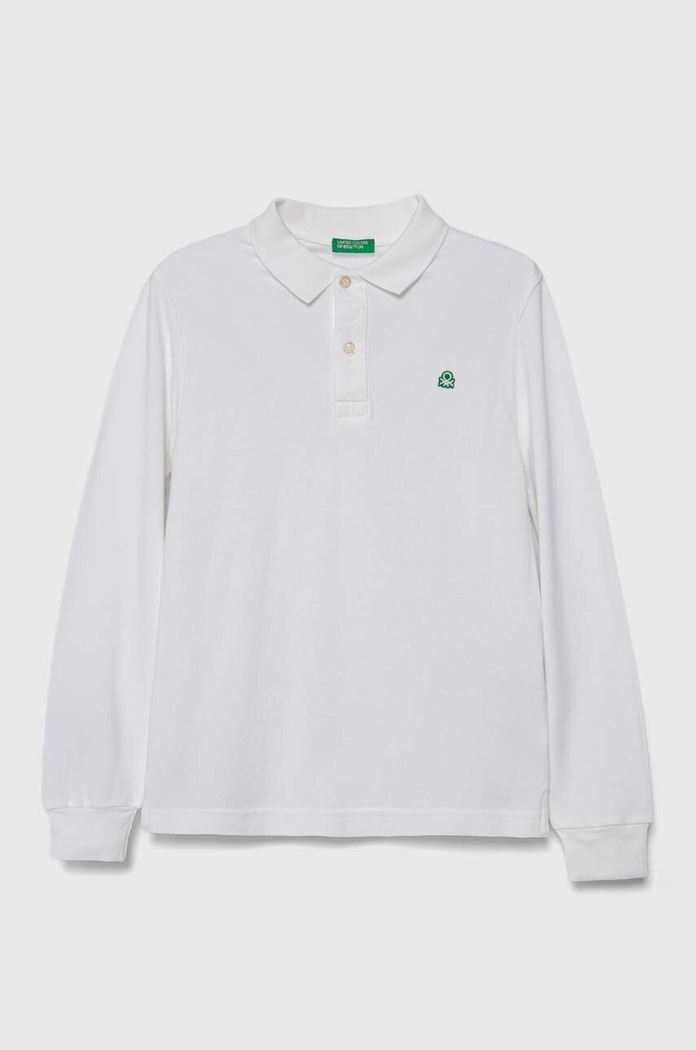 Dětské bavlněné tričko s dlouhým rukávem United Colors of Benetton směs bílá 3089C300Z.G.NOS