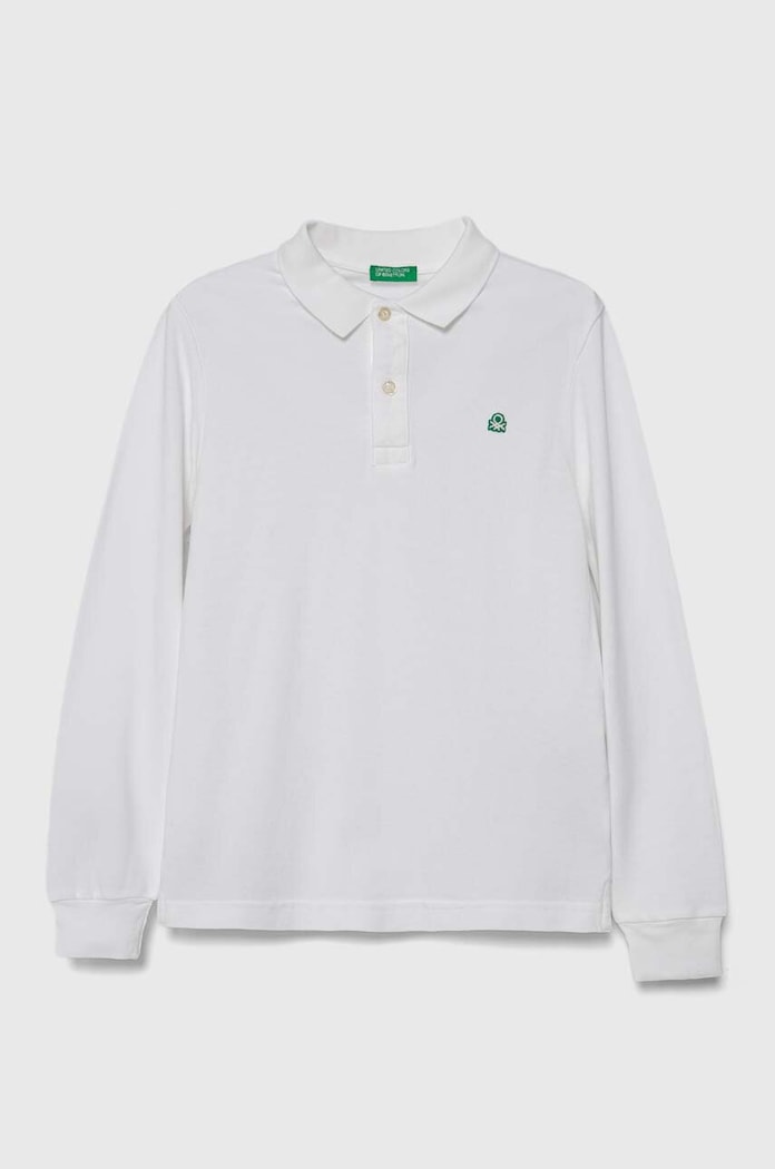 Dětské bavlněné tričko s dlouhým rukávem United Colors of Benetton směs bílá 3089C300Z.G.NOS