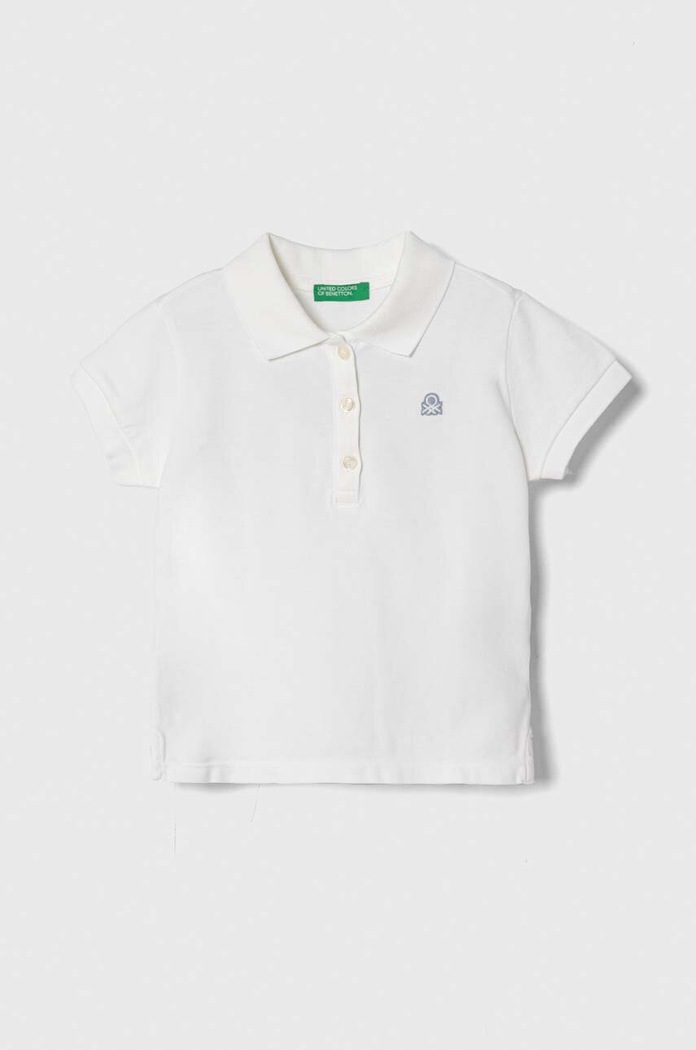 Dječja polo majica United Colors of Benetton s elastinom bijela 3WG9G300A.P.Continuativ