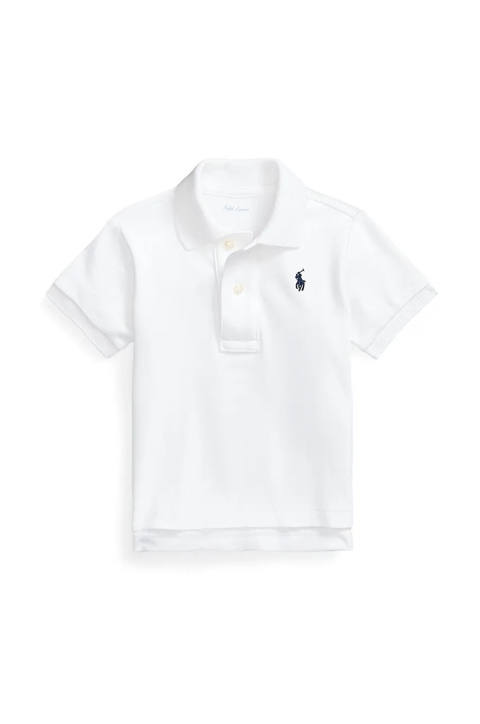 Detská bavlnená polokošeľa Polo Ralph Lauren 320570127001 biela AA00
